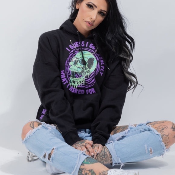 Broken Promises Jinxed Chain Skull Hoodie - Picture 3 of 16
